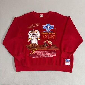 Vintage 90s Nutmeg Washington Redskins Commanders Sweatshirt XL Super Bowl NFL